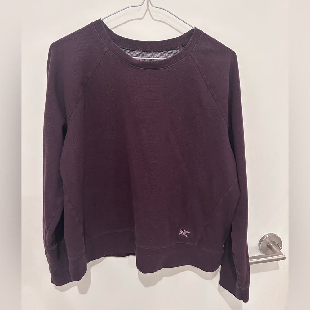 Arc’teryx Burgundy Crewneck Sirirus Sweatshirt Women’s L Logo Sleeve